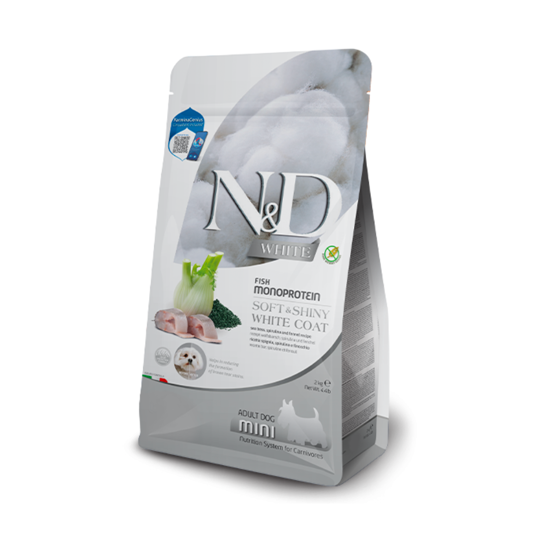 N&D White Dog Sea Bass, Fennel Spirulina Adult Mini