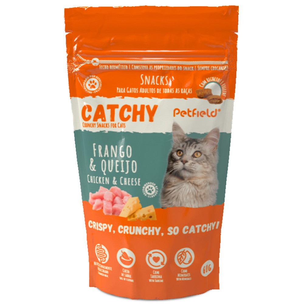 Petfield Catchy - Snacks de frango e queijo para gatos 🐱