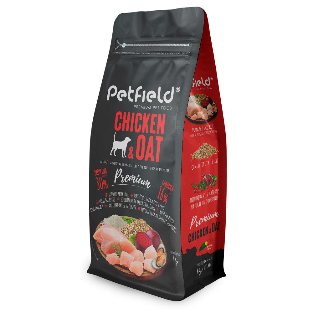 Petfield Premium - Ração seca para cão adulto - Frango e aveia