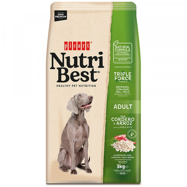 Picart Nutribest High Premium Cão Adulto - Cordeiro e Arroz