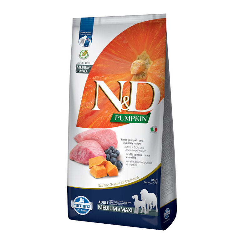 N&D Pumpkin Dog Lamb, Blueberry Adult Med/Max