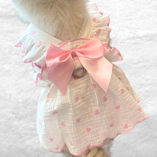 Vestido Rosa com Laço  💕🐾