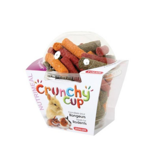 Snack Roedores Crunchy Cup – Alfafa & Cenoura 🐹🥕🌿