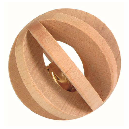 Bola em madeira com guizo