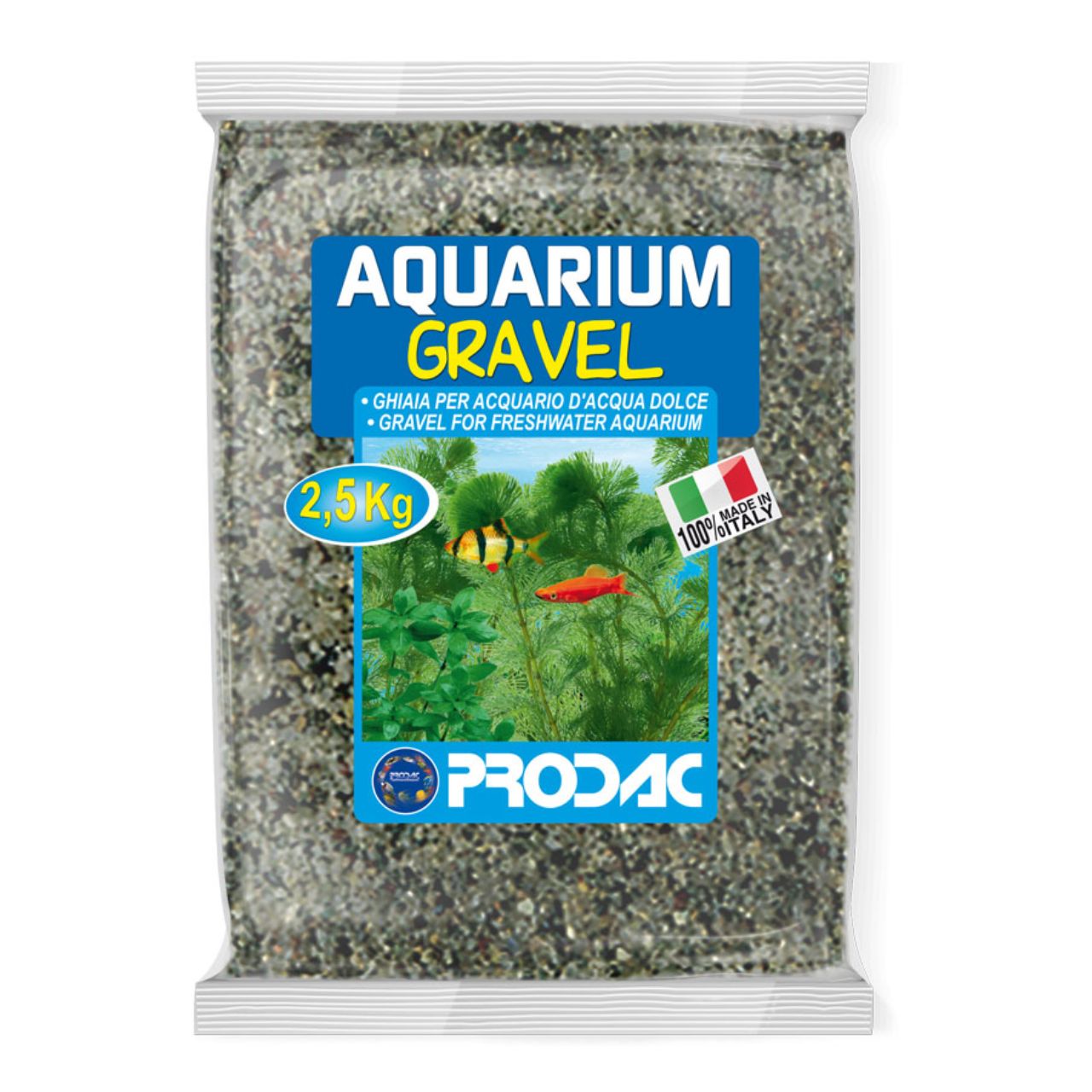Cascalho para aquários Cinza 0,3-1mm embalagem 2,5 kg Prodac