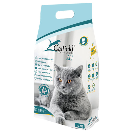 Areia natural e biodegradável de fibras de tofu - Catfield 🐱