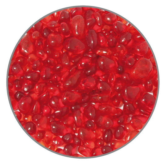 Cascalho de vidro vermelho 🍓