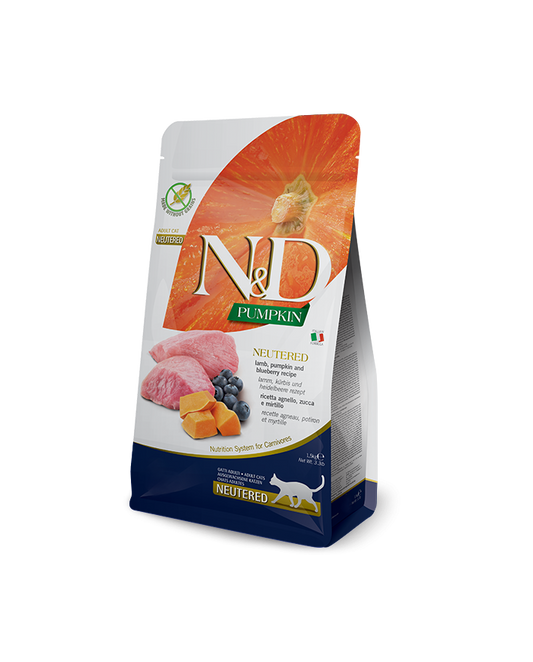 N&D Pumpkin Cat Neutered Lamb, Pumpkin&Blueberry Adult