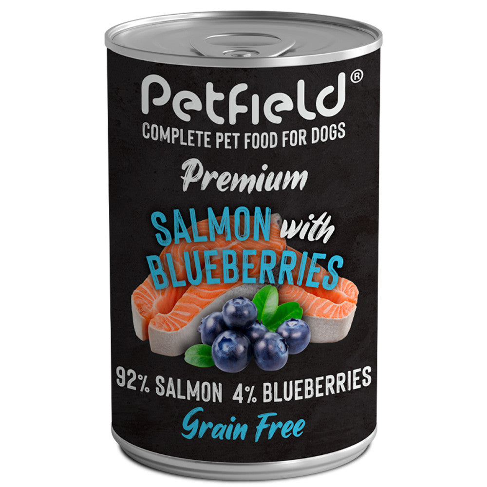 Petfield Premium - Alimento húmido para cão - Salmão e mirtilos