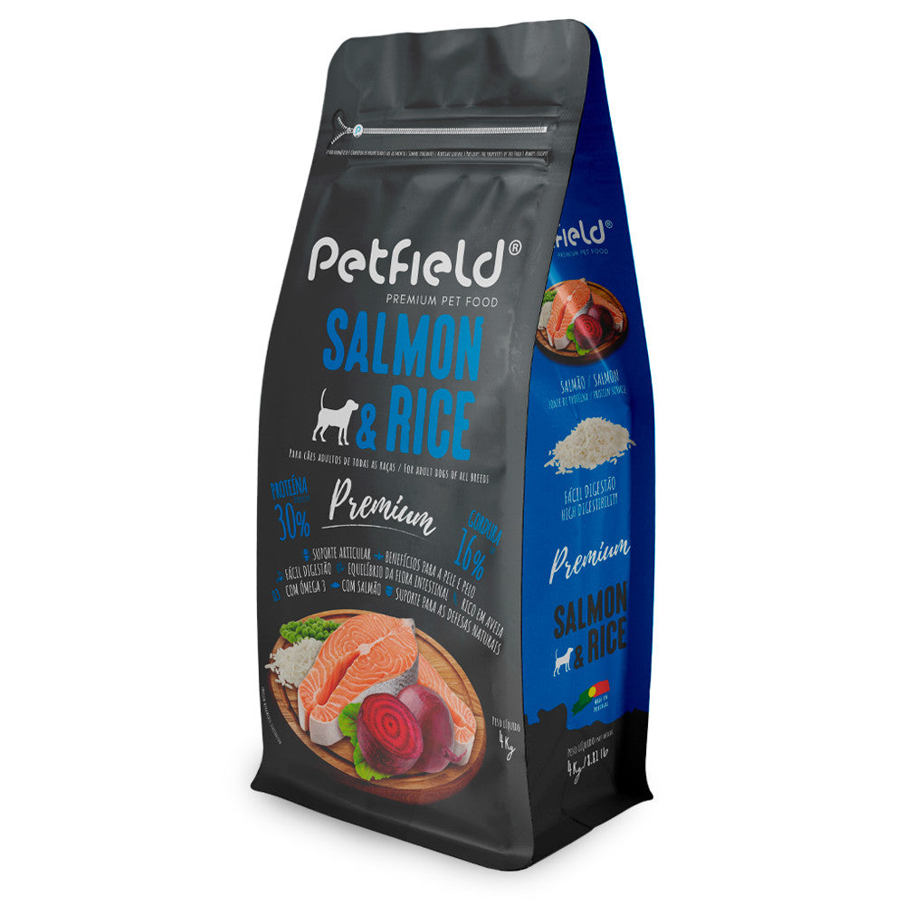 Petfield Premium - Ração seca para cão adulto - Salmão e arroz