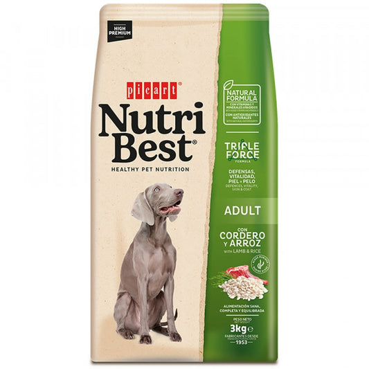 Picart Nutribest High Premium Cão Adulto - Cordeiro e Arroz