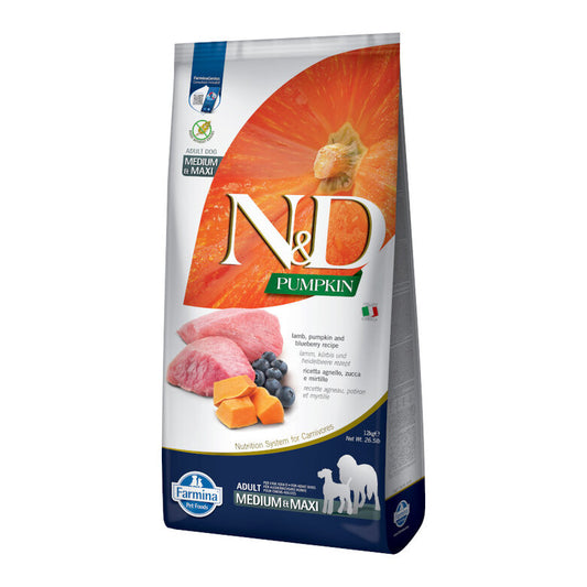 N&D Pumpkin Dog Lamb, Blueberry Adult Med/Max