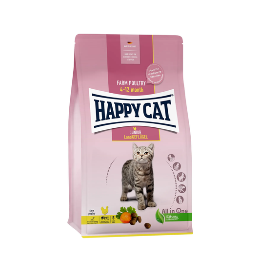 Happy Cat young farm poultry- junior frango do campo 1,3kg