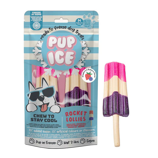 Pup Ice Petisco para cães de morango e mirtilo 🫐