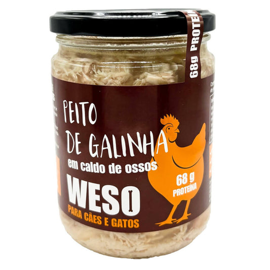 Weso - Peito de frango em caldo de ossos para cão e gato